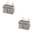 thumbnail image 2 of Cateissary Bolsa de almacenamiento para cabecera, cesta de cama de lino y algodón nórdico, organizador colgante para dormitorio, litera, 2020 Gris 2piezas Cateissary CBP149213, 2 of 6