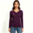 thumbnail image 2 of Women’s V Neck Long Sleeve Basic T-Shirt, Womens Everyday Casual Top, Women's Plus, Size S-4XL, 2 of 6