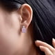 thumbnail image 3 of Pendientes rosas para mujer de plata de ley 925 de 16 quilates con diamantes CZ simulados, 3 of 3