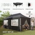 thumbnail image 4 of Outsunny 20x10 Adjustable Pop Up Canopy Tent w/ Sidewall, Carry Bag, Grey, 4 of 10