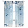 thumbnail image 2 of Blue Ombre Christmas Tree Sheer Curtains 72 Inches Long, Xmas Balls Pine Needles Snowflake Light Filtering Window Curtains for Living Room, Rod Pocket Voile Sheer Curtain Drapes, 52"Wx72"L, 2 Panels, 2 of 9