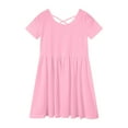 thumbnail image 4 of Gubotare Little Girl Dress Girls Dress Short Sleeve Sleepshirts,Heart Print Princess Daily Dress Size 4-5T (Pink,4-5 Years), 4 of 8