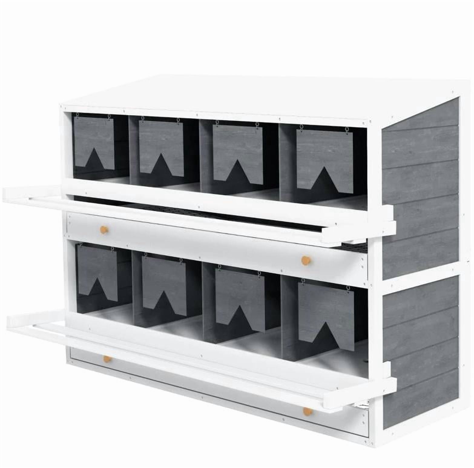 Chicken Nesting Box, 8 Compartment Wood Laying Boxes for Chicken Coop