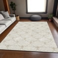 thumbnail image 6 of HomeRoots 672693 8 x 10 ft. Ivory & Beige Abstract Geometric Transitional Washable Machine Made Rectangle Area Rug with UV Protection, 6 of 9