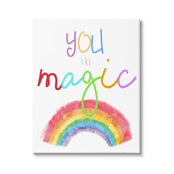 Stupell Industries You Are Magic Rainbow Landscape Painting Gallery Wrapped Canvas Art Print Wall Art, 16 x 20