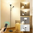 thumbnail image 1 of OUTON 71" Torchiere Floor Lamp with Reading Side Light, 3 Color Temperature Modern LED Standing Light for Living Room, Black, 1 of 8