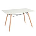 thumbnail image 3 of Topcobe Dining Table, Modern Metal Kitchen Table for Home Office Furniture, Coffee Table With Round Beech Wood Legs, 3 of 7