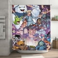 thumbnail image 1 of Cortina de ducha de los Cazafantasmas, diseño de dibujos animados, con 12 ganchos, impermeable, lavable, de poliéster, para decoración del baño, 72 x 72 pulgadas, plancha, 1 of 8