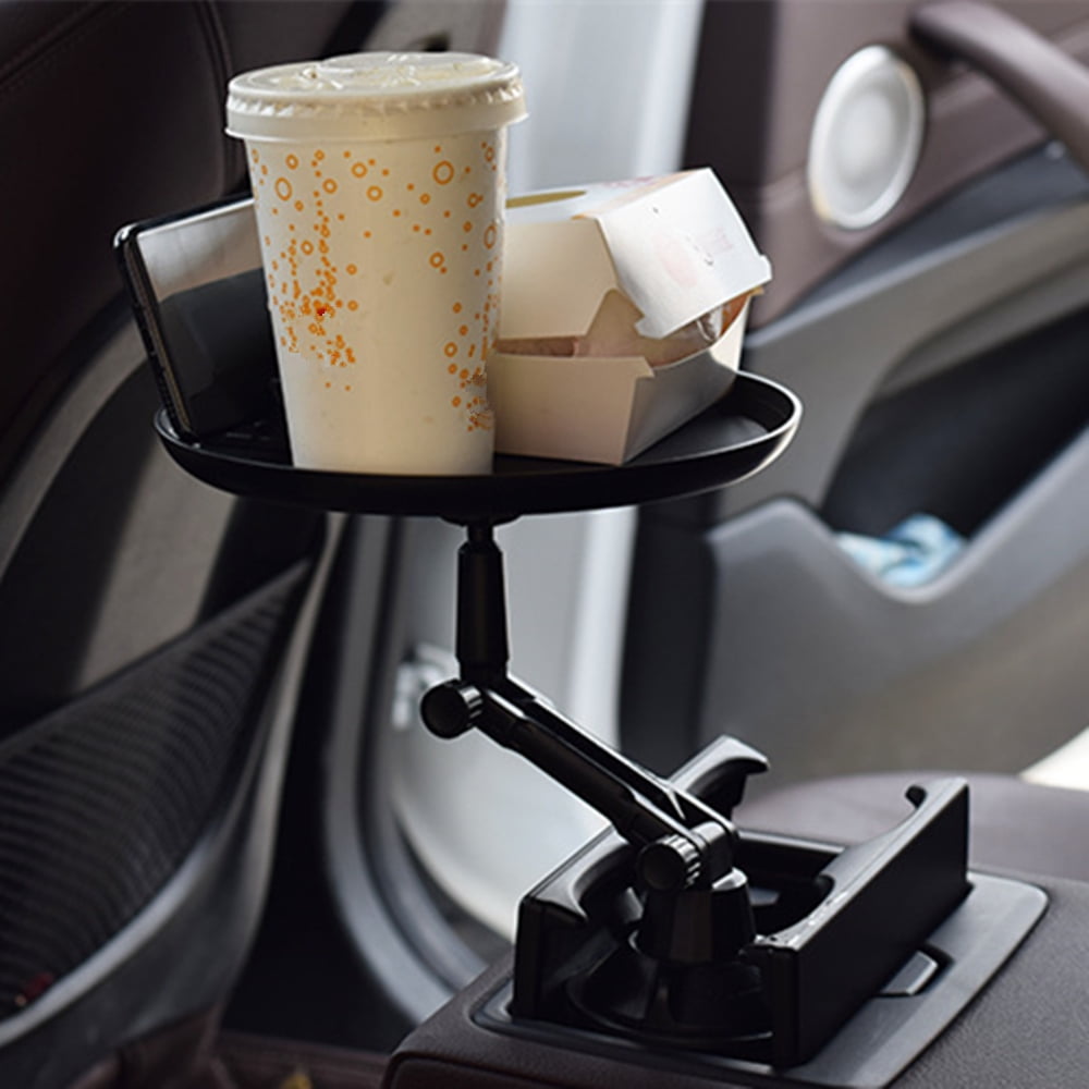 Universal Adjustable Car Cup Holder Tray Food Table with Phone Mounting Stand