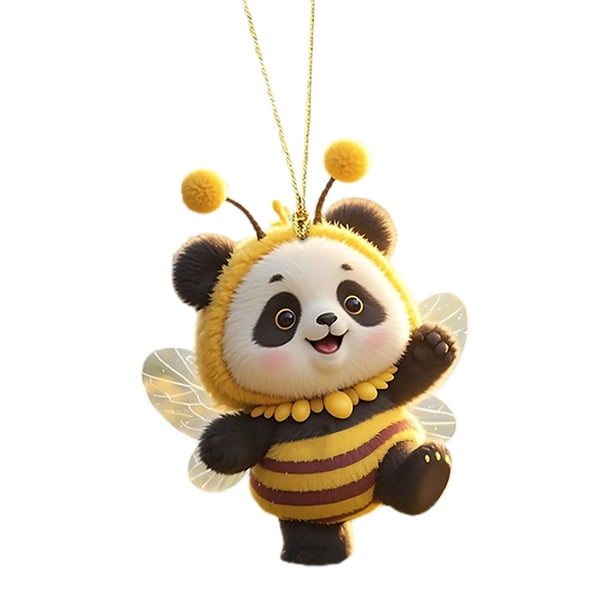 Espejo para Coche Lindo Pequeño Colgante de Abeja 2D Acrílico Plano Interior Del Coche Retrovisor Colgante Decoración Del Hogar