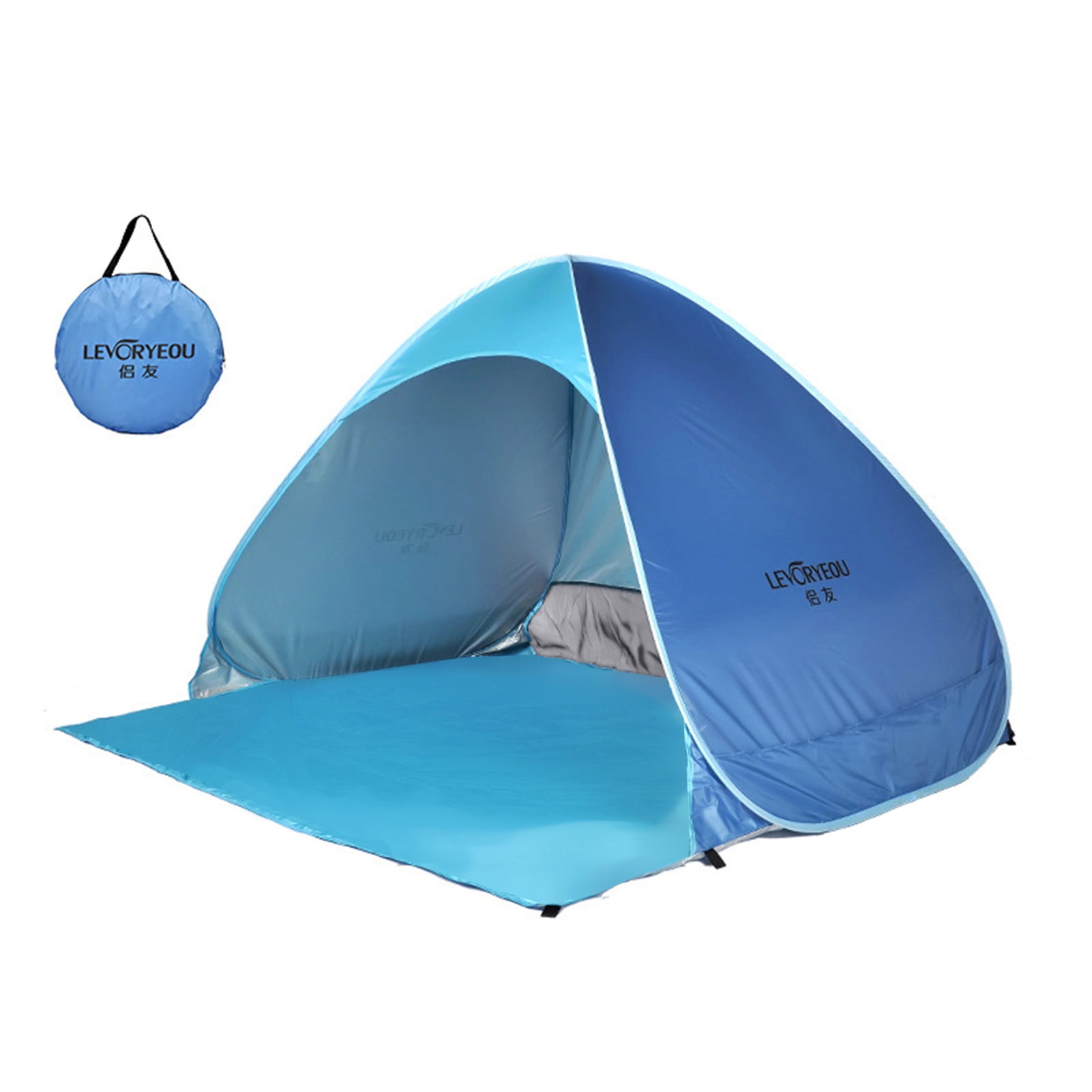 Tente Pop-Up Extérieure - Tente de Camping Automatique Instantanée Portable Résistante pour 2-3 / 3-4 Personnes Tente Familiale Camping Randonnée Sac à Dos Vert Foncé pour 3-4 Personnes