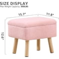 thumbnail image 3 of IVV Storage Ottoman, Soft Teddy Fleece Footstool with Padded Seat, Small Reading Vanity Chair, Footrest with Wood Tray for Couch, Mini Coffee Table or Display Stand (Pink), 3 of 6