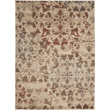 4 X 5 Rustic Leaves Tan Red And Brown Shed Free Area Throw Rug 4 X 5 Rustic Leaves Tan Red And Brown Shed Free Area Throw Rug