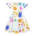 thumbnail image 4 of Grblisyd Little Girls Back to School Dress Cute Print Flutter Dresses Cartoon Pencil School Print Dresses First Day Of School Outfits For Girls, 4 of 4