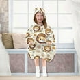 thumbnail image 7 of Dailycode Wearable Blanket Hoodie Oversized Sherpa Flannel Blankets with Pocket for 3-14 Year Old Cartoon Lion and Daisy, 7 of 7