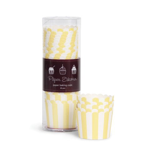 Paper Eskimo 25-Pack Baking Cups with Black Candy Stripes 