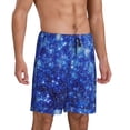 thumbnail image 2 of Balery Blurred Star Snow Christmas Pantalones cortos de pijama de punto de algodón para hombre con cinturilla y bolsillos-XX-Large, 2 of 6
