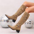 thumbnail image 6 of Women Mid-Calf Boots with Fashionable Buckle for Autumn Versatile Party Evening Wear, 6 of 9