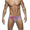 thumbnail image 2 of Nmnitkp Mens Swim Trunks,Boys Swim Trunks Elastic Fabric & Men's Sexy Briefs Low-rise Bikini Beach Briefs Printing Swimming Trunks Hot Pink,XXL, 2 of 5