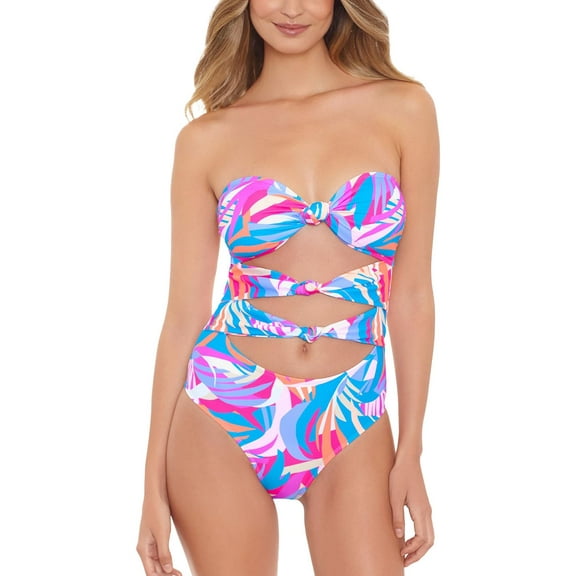 Salt   Cove Womens Printed Knott One-Piece Swimsuit