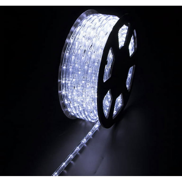 Walcut 150Ft 2 Wire LED Rope Lights, Cool White Lights with Clear PVC Jacket, Connectable and Flexible, for Indoor Wedding Christmas Party and Waterproof for Outdoor Decoration Walcut 150Ft 2 Wire LED Rope Lights, Cool White Lights with Clear PVC Jacket, Connectable and Flexible, for Indoor Wedding Christmas Party and Waterproof for Outdoor Decoration