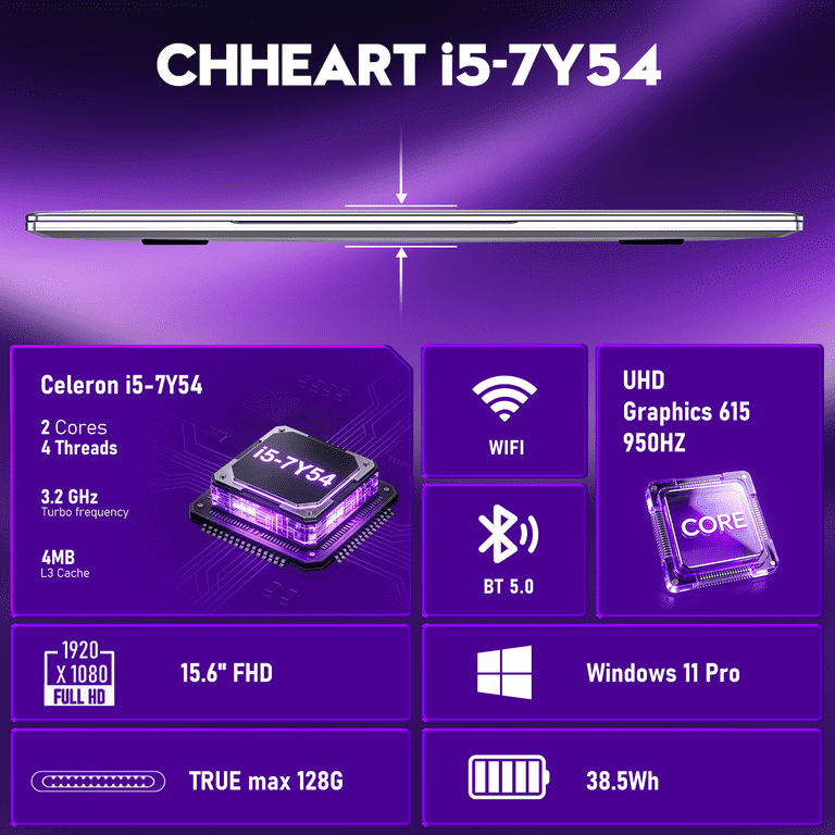 Chheart i5 Gaming Laptop with 16GB Ram, 2026 Core i5-7Y54(up to