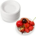 thumbnail image 1 of CUITING 50 Pack Small Paper Plates 4 Inch Disposable Paper Plates Heavy Duty Uncoated White Plate Round Dessert Plate Bulk Cake Appetizer Dinner Tableware for Holiday Wedding Graduation P, 1 of 5