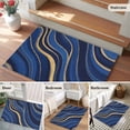 thumbnail image 5 of Navy Blue Moire Entryway Rug 2'x3'&nbsp; Non Slip Front Door Mats, Modern Abstract Art Entrance Rugs Indoor Outdoor Carpet, Washable Floor Mats Small Area Rug for Bedroom Kitchen, 5 of 8