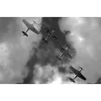 24"x36" Gallery Poster, P-51 mustang fighters over Ramitelli airfield Italy 1945