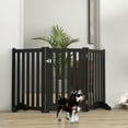thumbnail image 2 of PawHut Dog Gate 3-Panel Foldable with Feet for Medium Dogs and Below, Black, 2 of 10