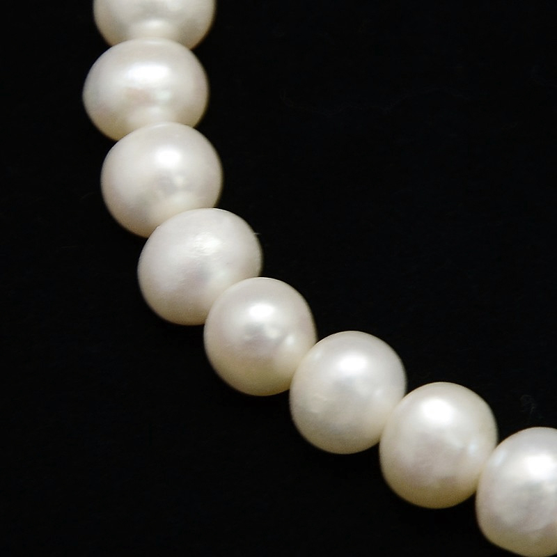 Natural Cultured Freshwater Pearl Beads Strands Potato Creamy White 7~8mm Hole: 0.8mm 47pcs/strand 14.17~14.49 inch(36~36.8cm)