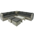 thumbnail image 4 of Patio Sectional - 8 Piece Outdoor Furniture With Storage, Thick Padding, Black And Grey Style Large Storage Box, - Cushions, Grey/black, 4 of 7