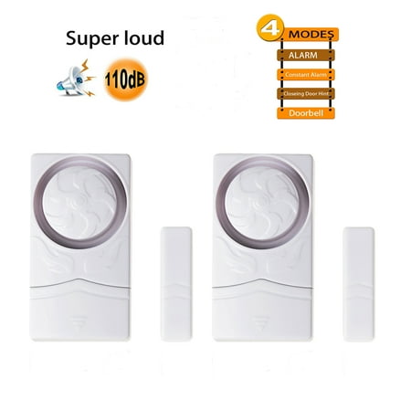 GREENCYCLE 2 Set Wireless Entry Home Door Window Burglar Alarm Safety Security Burglar Alert System Magnetic Sensor Emergency Doorbell Chime