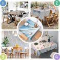 thumbnail image 4 of 60x60in(152x152cm) Square Tablecloth, Waterproof Polyester Table Cover, Wrinkle Resistant & Washable Fabric for Dining, Kitchen, Picnic, Abstract Geometry Print, 4 of 6
