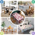 thumbnail image 5 of Strawberry Plants Fruit Dot Pink Pattern Rectangle Tablecloth 60"x120",Waterproof Polyester Rectangle Table Cloth, Wipeable Spillproof Polyester Tablecloth for Dining, Camping, Indoor and Outdoor, 5 of 6
