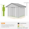 thumbnail image 3 of Remise de Jardin Jaune de 2,13 m x 1,22 m avec Trousse de Fondation et Double Porte, 3 of 10