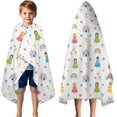thumbnail image 3 of Colorful Princess Castle Pattern Hooded Bath Towel，50"x30" for Ages 3 To 12 Kids, Quick Dry Lightweight Soft Microfiber Hood Beach Towel Cover Up for Kids, 3 of 7