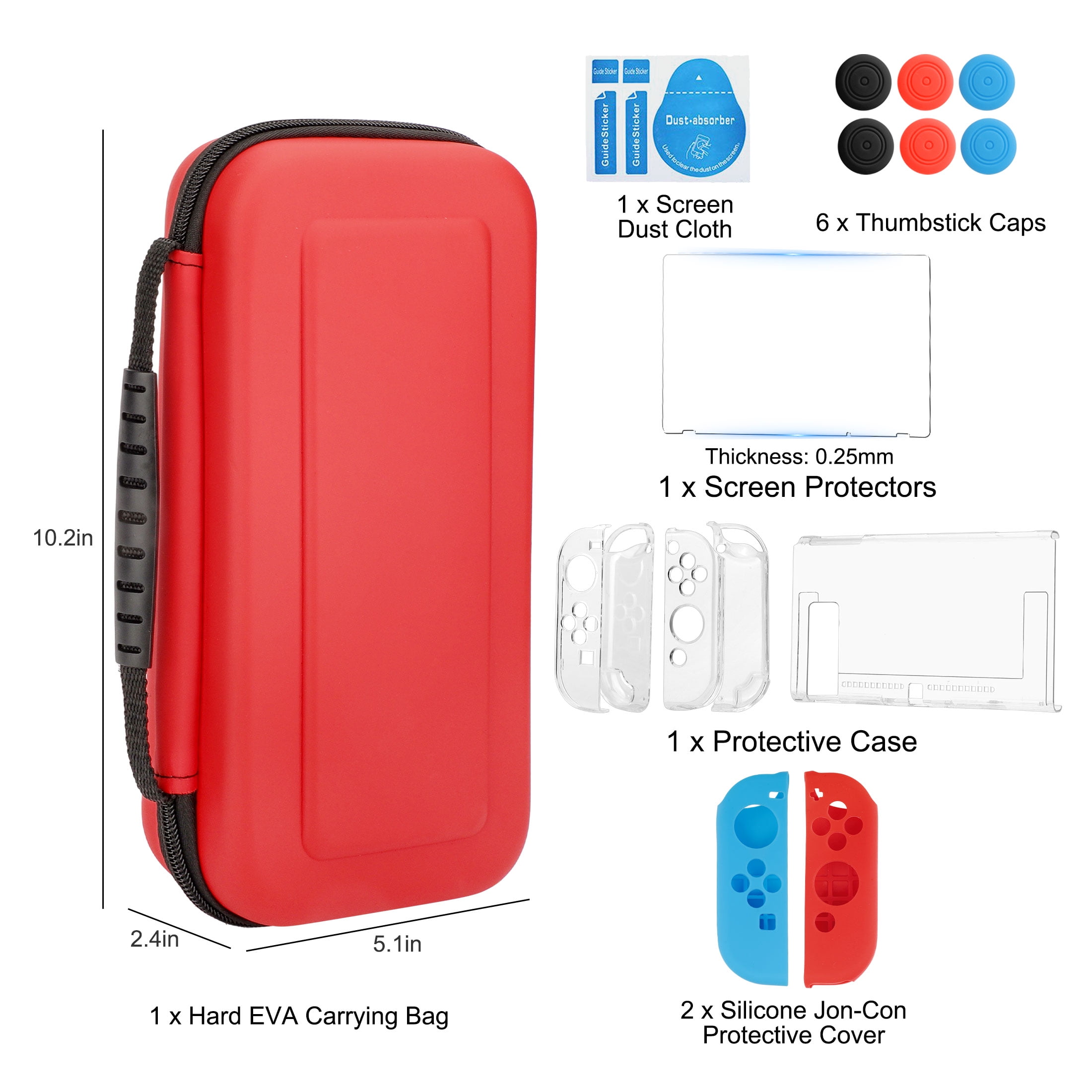 Nintendo Switch (ケース付き) TSV 13-in-1 Nintendo Switch Kit: EVA Carrying Case, Screen