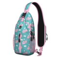 thumbnail image 1 of Artistic Pig Print Sling Backpack Lightweight Crossbody Daypack with Cute Farm Animal Cartoon Pattern Watercolor Floral Abstract Design Funny and Aesthetic Anti-theft Travel Bag for Outdoor Gym Daily, 1 of 5