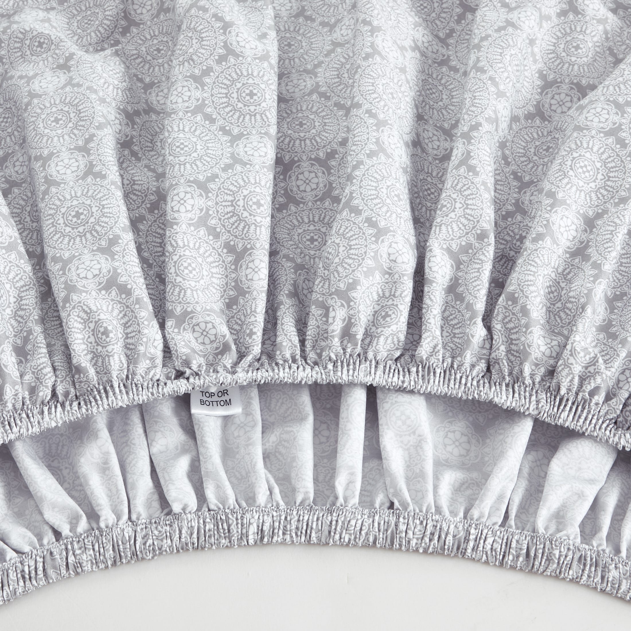 Mainstays Super Soft Brushed Microfiber Bed Sheet Set, Gray Medallion, Twin-XL, 3 Piece