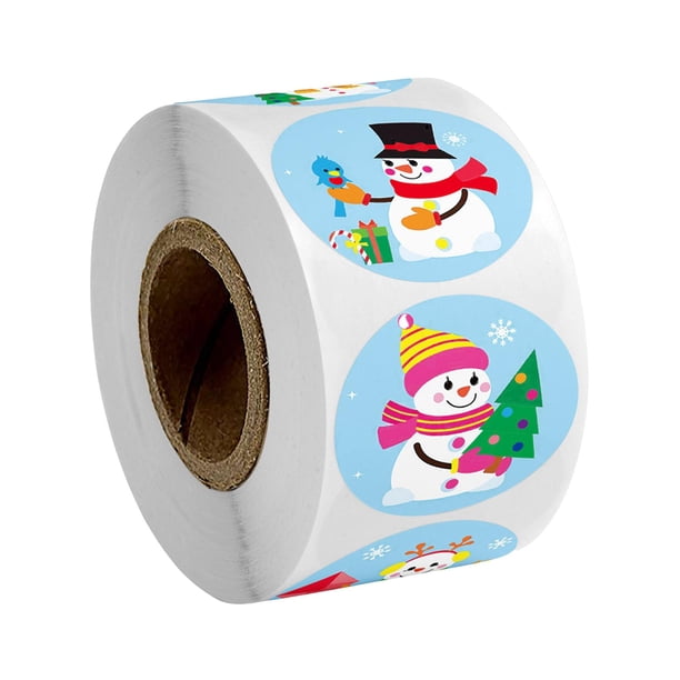 1 rollo de 500 pegatinas navideñas, etiquetas decorativas para invierno. 15 pulgadas