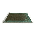 thumbnail image 2 of Ahgly Company Machine Washable Indoor Square Persian Turquoise Blue Traditional Area Rugs, 7' Square, 2 of 4