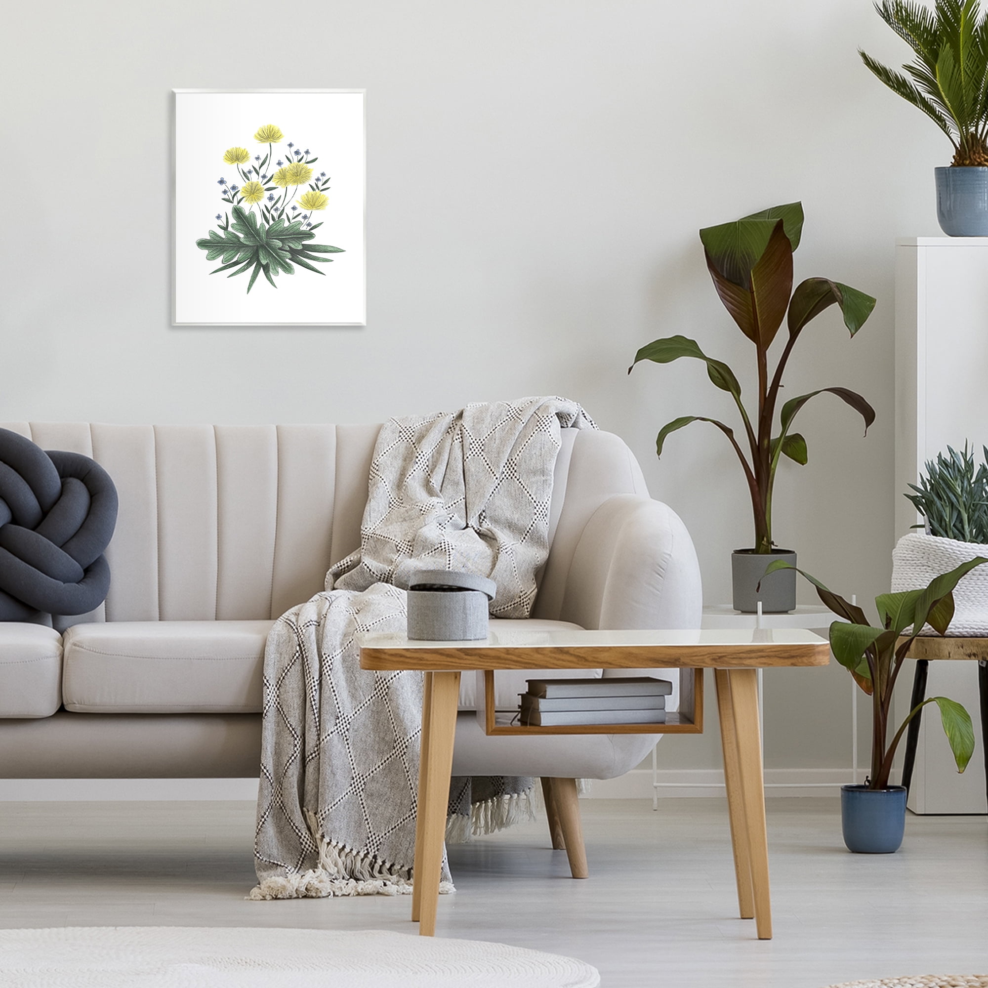 Dandelion Flower Illustration Wall Plaque Art, design by Cecilia Battaini
