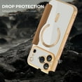 thumbnail image 6 of ELEHOLD Wallet Magnetic Case for iPhone 17 With Lens Film Transparent Clear Back RFID Card Holders Compatible with Mag Safe Shockproof Anti-Scratches Protection Case, Brown, 6 of 7