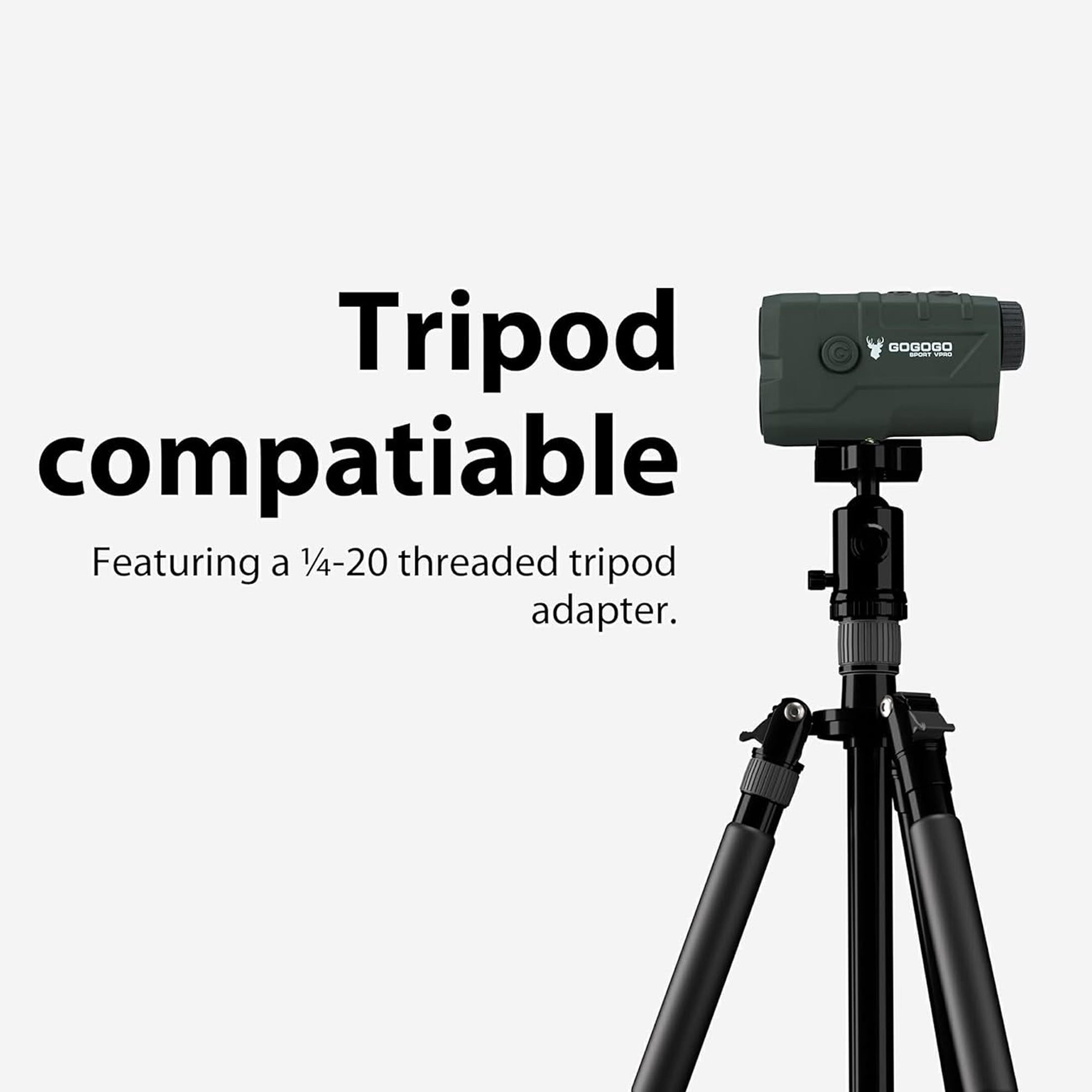 Gogogo Sport Vpro Rechargeable Hunting Rangefinder 1200 Yards with Tripod Hole, Red Display