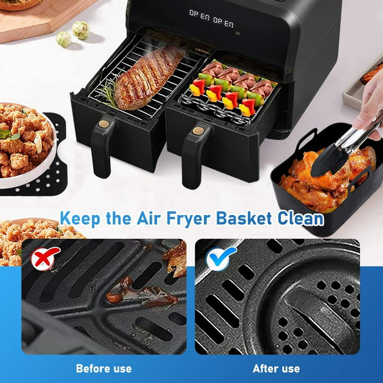 Dual Basket Air Fryer Accessories, Set of 10 Fit for Ninja Dual  Air Fryer DZ201, DZ401 & Most 8 Quart - 10 Quart and Larger Dual Zone Air  Fryer, Include Cake