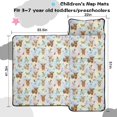 thumbnail image 5 of Highland Cow and Butterfly Print Teens Toddler Nap Mat with Pillow, Sleeping Mat Bag for Preschool Daycare 51"x22", 5 of 6