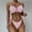 Pink, variant on Womens Bikini Sets,Halter Ruffled Front Wrap Crossover Graphic High Waisted Swimwear,Bathing Suit for Women Summer Clearance