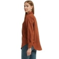 thumbnail image 4 of Women Casual Corduroy Button Up Long Sleeve Coat, Brown, Medium, 4 of 4