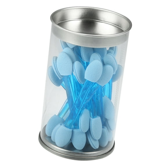 Unique Bargains 25PCS Dual Sides Eye Shadow Brushes Sponge Applicators Makeup Eyeshadow Brushes Blue with Container